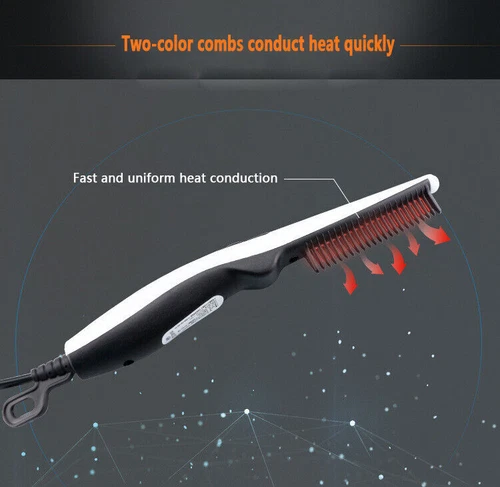 Beard Straightener Comb Quick Heated Brush Styler For Mens UK Pro Hair Electric - Picture 7 of 10