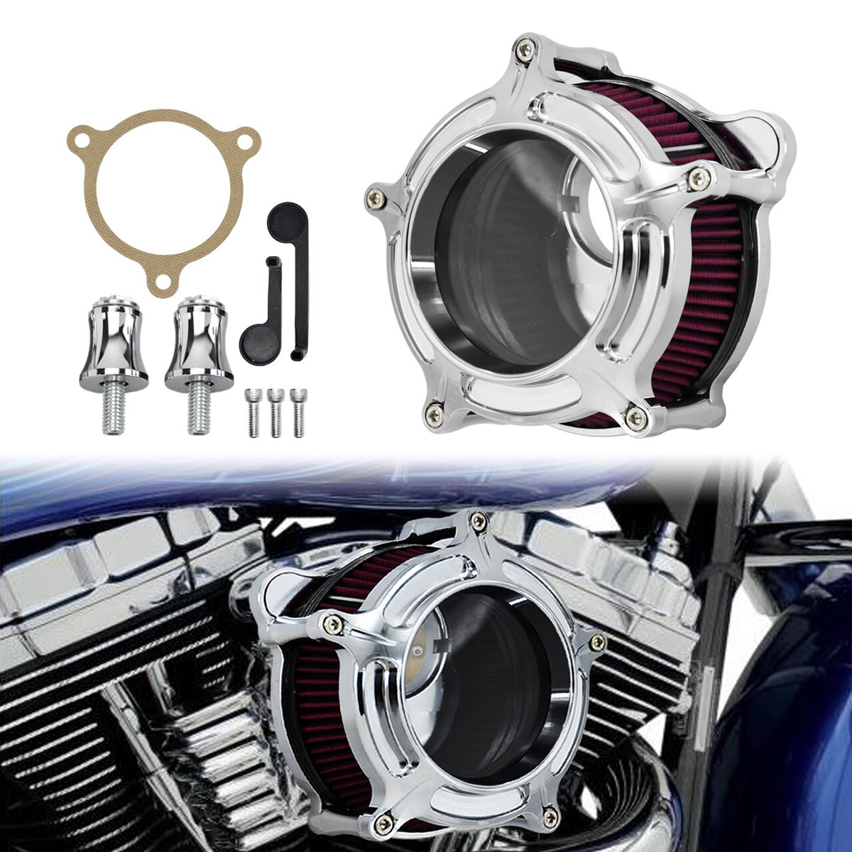 Clarity Air Cleaner Filter Red Intake For Harley Street Bob