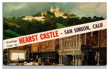 Postcard San Simeon CA Greetings From The Hearst Castle