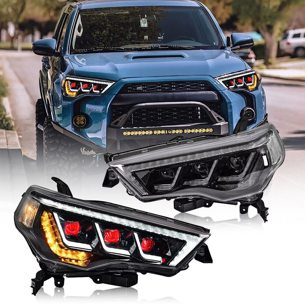 Pair Red Devil eye LED Headlight For Toyota 4Runner 2014-2022 Head