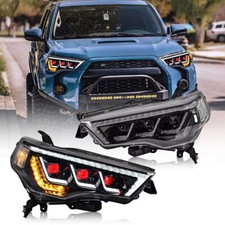 Pair Red Devil Eye Led Headlight For Toyota 4runner 2014-2022 Head Lamp Assembly