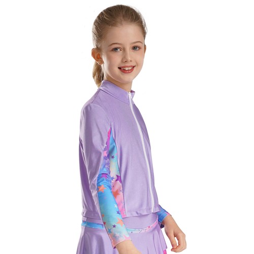Kids Girls Sport Tops Stage Performance Sweatshirt Workout Activewear Athletic - Picture 9 of 44