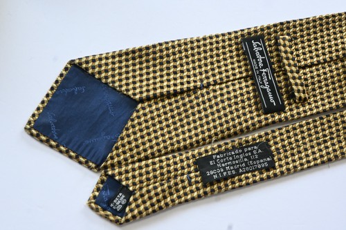 SALVATORE FERRAGAMO SEIDE HERREN Krawatte B: 3 3/4" VON L: 59" HERGESTELLT IN ITALIEN - Bild 3 von 4