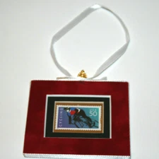 Cycling 50 Cent USA Hand Crafted Velvet Framed Stamp Christmas Tree Ornament