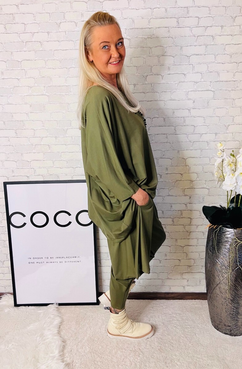 Tunique Oversize Lagenlook My Obsession Vert Foncé - Tailles 46 à 58 - Jersey Viscose