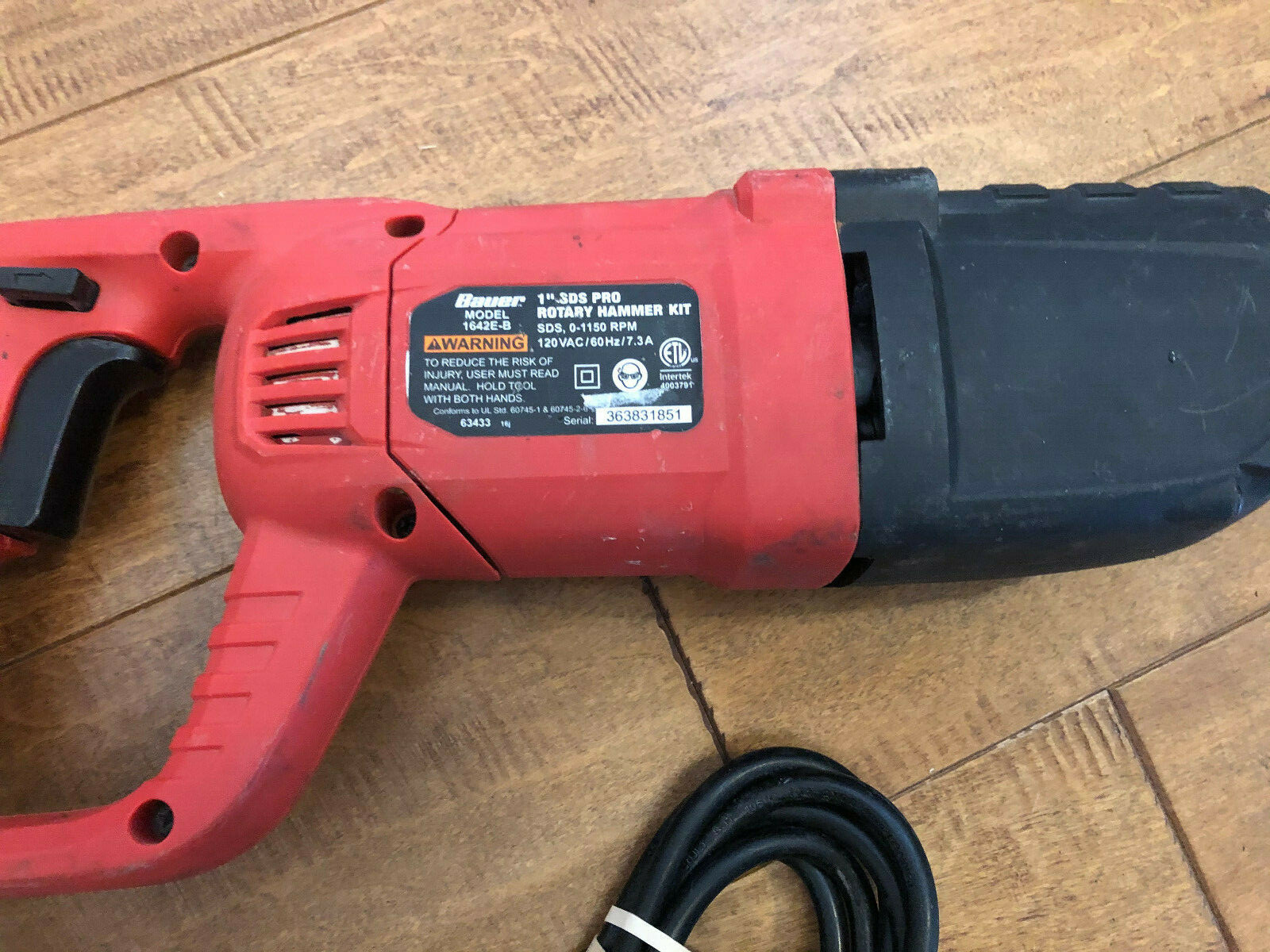 Bauer 1" SDS Variable Speed Pro Rotary Hammer 1642E eBay