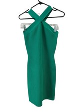 Sincerely Jules Green Ribbed Mini Dress Cross Strap Size S