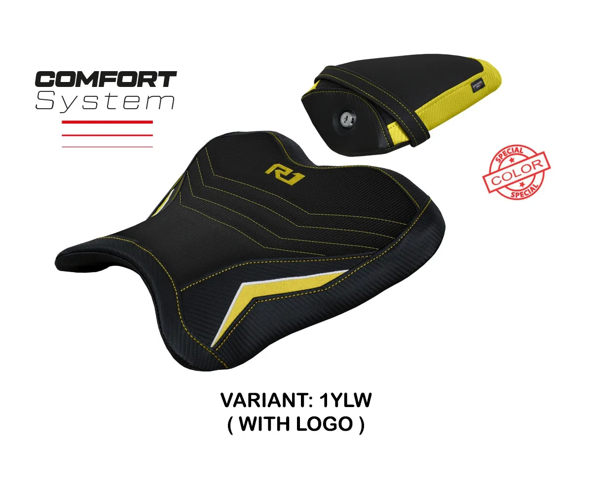 Seat saddle cover Kagran SColor Comfort Sys Yellow-White TPZ YAMAHA R1 2015 2022