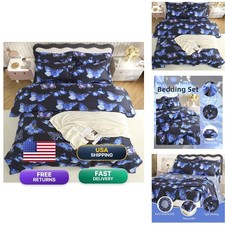 SDY 7PCS Butterfly Bedding Set Queen Comforter Set for Girls Boys Kids