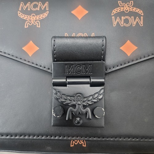 MCM Small Color Splash Logo Leather Crossbody Bag Wide Strap Designer Luxury - Picture 2 of 13