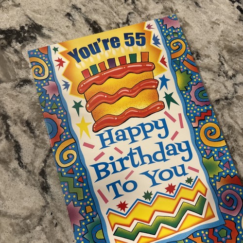 Happy 55th Birthday 55 Years Old Time To Party 5”x7.75” Stockwell Greeting Card - Picture 2 of 11