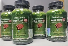 4 X IRWIN NATURALS: MEGA-BOOST RED 56 ct soft gels/each Exp. 6/2026