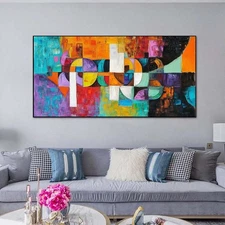 Modern Abstract Texture Hand Painted Oil Painting on Canvas Home Decor Green