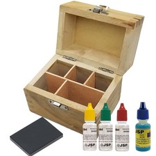 Gold Testing Kit 10K 14K 18K Acid Test Set With Stone Wood Box Neutralizer