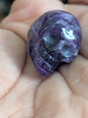 Amethyst 64 Ct skull , hand carved