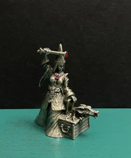 Hudson Pewter Witch Princess Queen Sorceress Wand Magic Spell Dragon Figurine