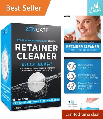 Quick 3-Minute Retainer Cleaner Tablets - 120 FSA HSA Approved for Dental Care