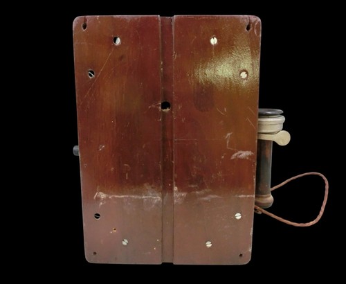Antikes Japanisches Magneto-Telefon Mit Kurbel Holztelefon 1950er Jahre Nr. 2 - Afbeelding 3 van 17