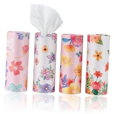 Car Tissues Canned Tissue Cylinder Tissue Boxes Perfect for Car Cup Holder Pink