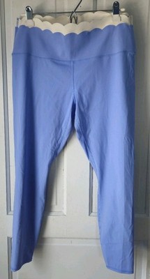 NWT JoyLab Womens XXL Periwinkle Blue High Rise Scalloped Waist 7/8 Leggings