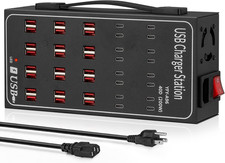 200W 40A USB Charging Station for Multiple Devices, 40 Port Fast USB Charger Blo