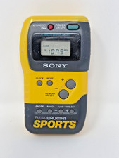 SONY Walkman Sports FM/AM Radio Yellow SRF-M70 W/Belt Clip Tested VTG