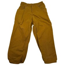 Extreme Control Vintage 90s Made in USA Mustard Wide Leg Workwear Pants 36x31