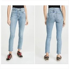 AGOLDE Nico Jeans - Distressed - Raw Hem - Blue Denim - Boho - Retro - Size 29