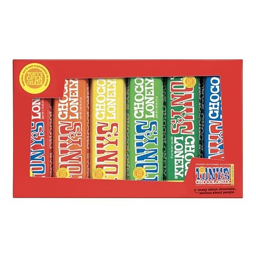 Tony’s Chocolonely Rainbow Tasting Pack 288g – 6 Flavours Fairtrade Gift Box 