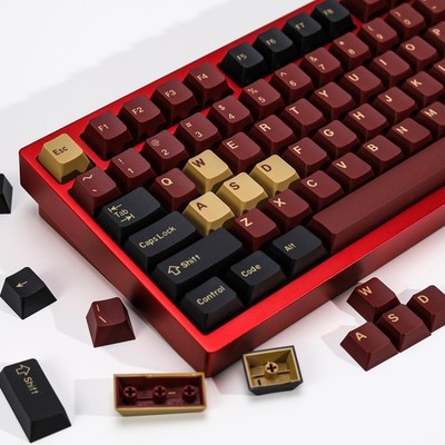 174 Keys Clone Red Samurai Key Caps PBT Double Shot Custom Keycap Set,Keycaps...