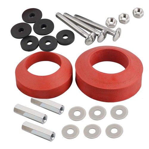 Universal Toilet Tank to Bowl Gaskets &Bolt Kit,Hardware Fits Most 2-Inch/2.5...