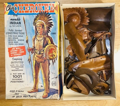 Vintage MARX Best of the West Accessories & Empty Chief Cherokee Box Lot #140