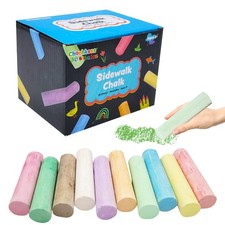 30-Count Assorted Jumbo Sidewalk Chalk, Washable Neon Jumbo Colored Chalk, Gr...