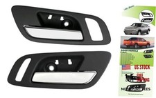 Interior Door Handles Front Left FL Big Hole FR Small Hole Ebony Black 2pcs