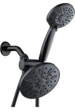 DOILIESE High Pressure 3-Way Dual Rain & Handheld Shower Heads Combo Black