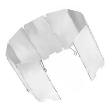 Adjustable Folding Stove Windscreen Silver Aluminum Alloy for Outdoor Use
