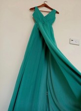 abito lungo da ceremonia azzuro Made in Italy taglia M-L