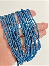 10/0 Glass Translucent Frosted/Matte Teal 2-cut glass seed beads, 1 hank