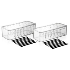 Cord Organizer Box 2 Pack   Clear Cable Organizer with Adjustable Dividers, F...