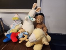 Eden Lot 6 Baby Clown Wind Up Musical Plush Doll Pastel works Lamb Sheep Peter