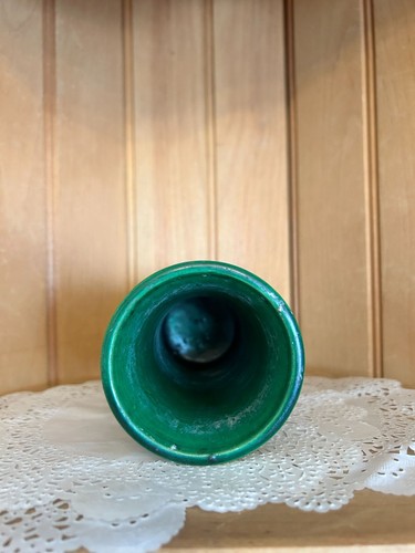 Antique Awaji Pottery Vase Monochrome Green Signed Japan Arts & Craft Movement - Picture 4 of 7