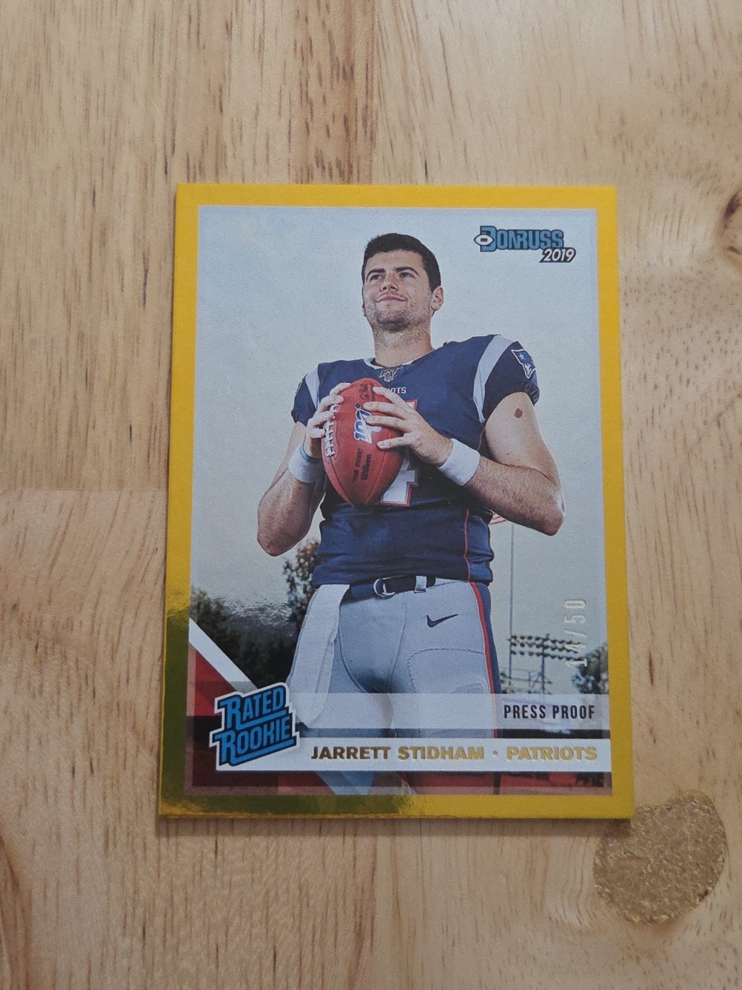 2019 Donruss JARRETT STIDHAM Gold Press Proof /50 #307 Rated Rookie Broncos SP