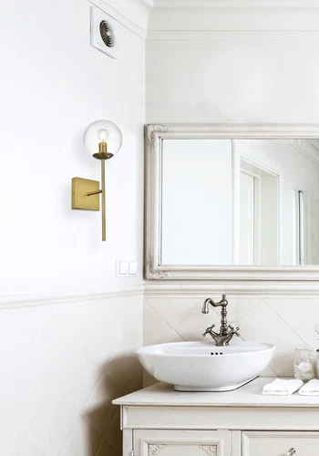 Living District Neri 6" Wall Sconce Clear Shade In Satin Gold - Picture 2 of 7