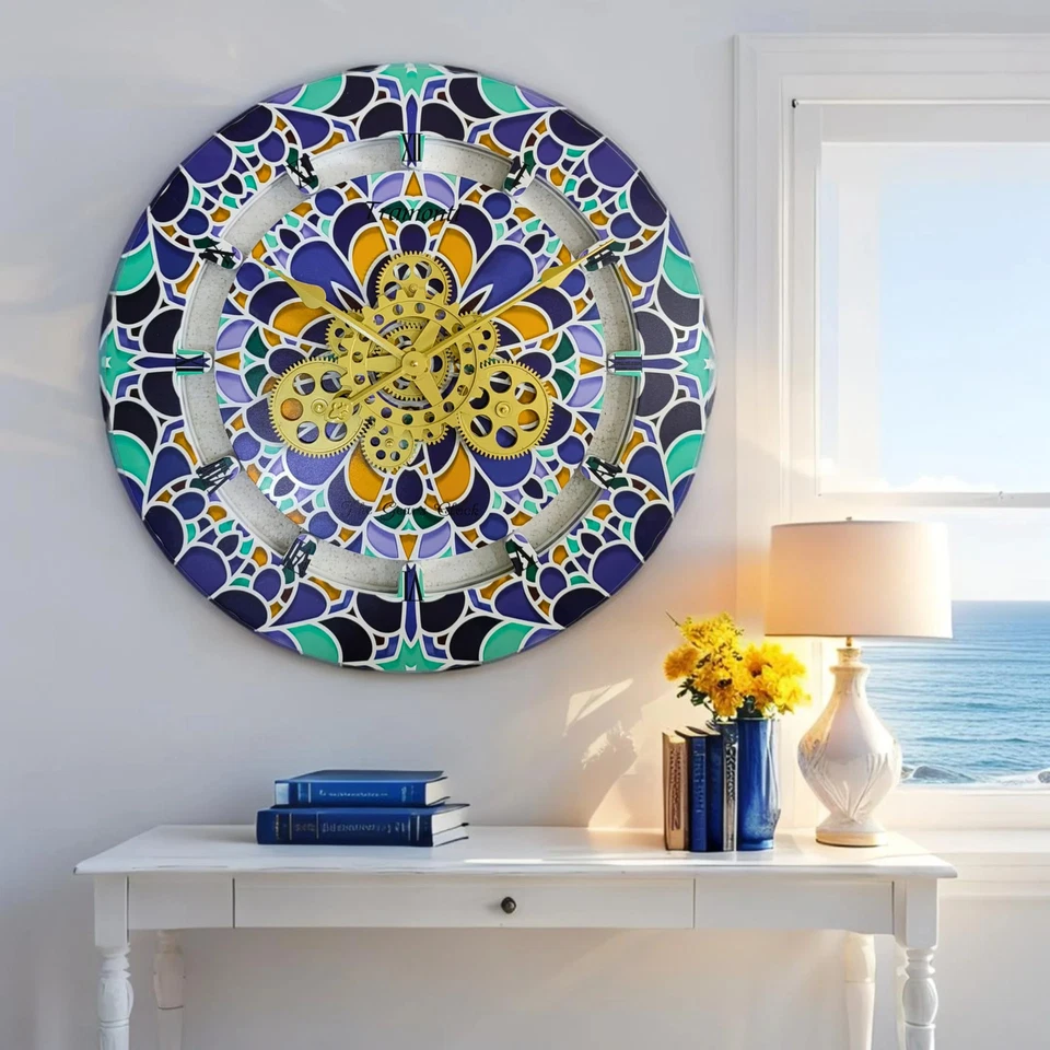 The Gears Reloj ITALIA LINE RELOJ DE PARED REDONDO 36 PULGADAS TRAMONTI Foto 3 de 4