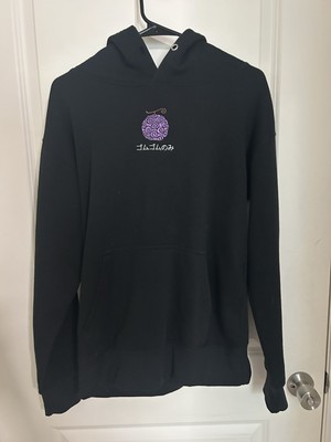 Men Black One Piece Gomu Gomu No Mi Hoodie M