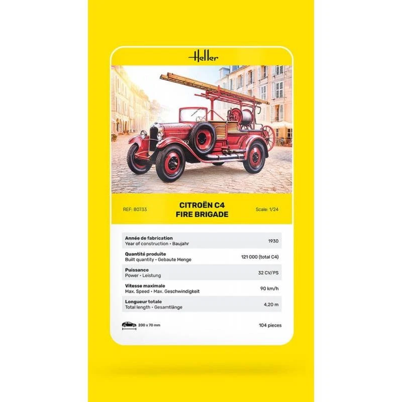 Heller 80733 Citroën C4 Pompier 1/24 : Modèle 183 Mm Détaillé Du Camion De Pompi - Photo 3/4