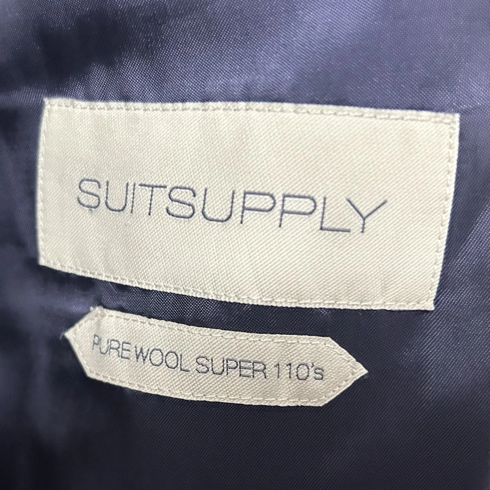 Suitsupply 36R Manhattan Tuxedo Jacket Navy Blue 110s Wool One Button Vented - Image 3 of 4