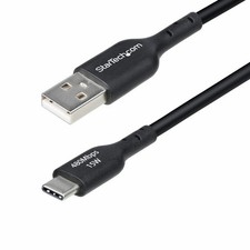 StarTech USB2AC1FTBK 1ft USB-A to USB-C Charging Cable, Charge Sync, 3A