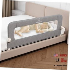 59" Upgraded Bed Rail for Toddlers with U-Shape Base, Toddler 59 inch 1 Grey