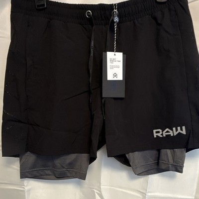 RawGear Raw-Tek Compression Shorts Men's M Black/Gray 7'' Inseam Zipper Pocket
